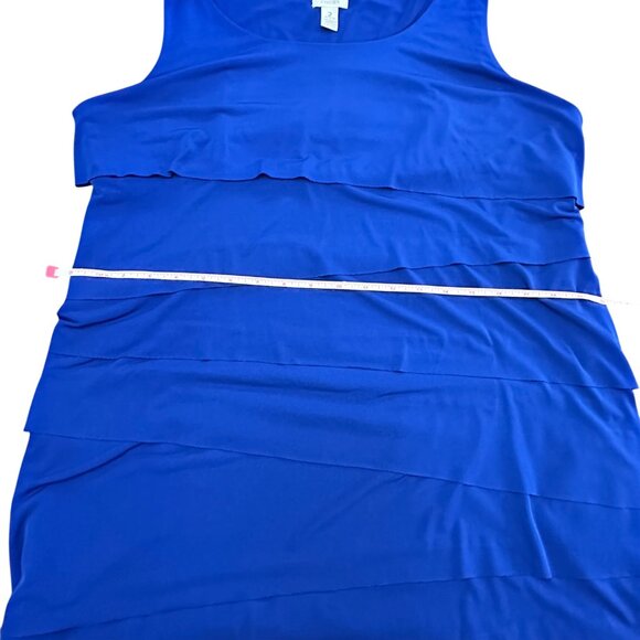 Chico's Dress Size 2 L Blue Layered Sleeveless Dress Flappers Style Royal Blue - Picture 13 of 16
